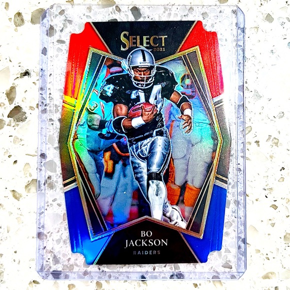 BO JACKSON DIE CUT PRIZM CARD NFL SELECT 2021 red/blue RAIDERS - Picture 1 of 2